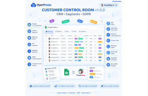Google Sheets Customer CRM for PrestaShop 8-9 | Segments, Tags, GDPR | OpenPresta