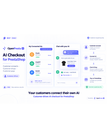 AI Checkout for PrestaShop 8-9 | Let Your Customers Shop From Their AI | OpenPresta