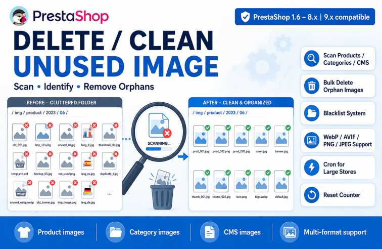 Delete & Clean Unused Images for PrestaShop