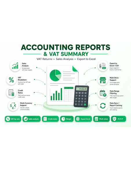 Accounting Reports & VAT Summary - PrestaShop