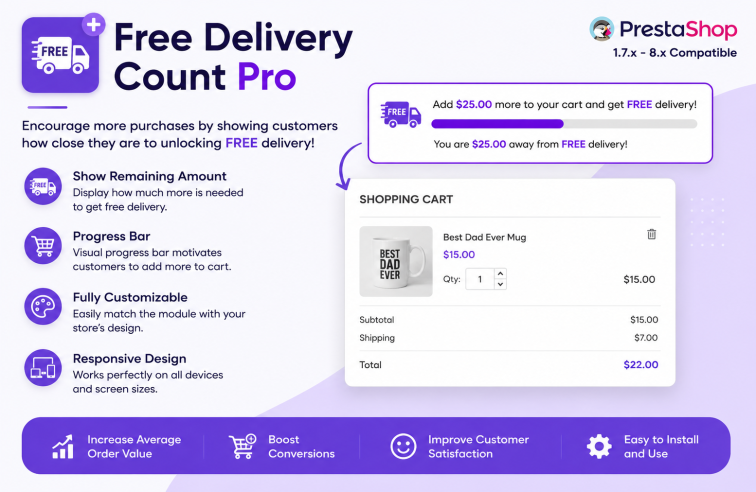 Free Delivery Count Pro Prestashop