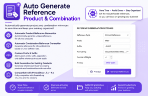 Auto Generate reference product and combinaison Prestashop