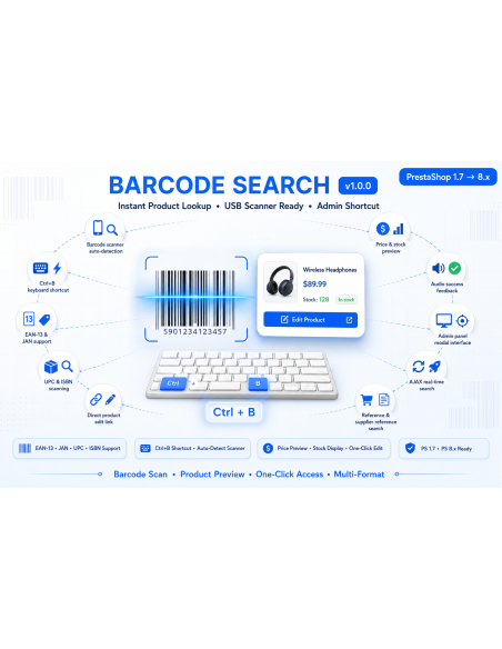 BarcodeSearch - Product Barcode Scanner Module for PrestaShop