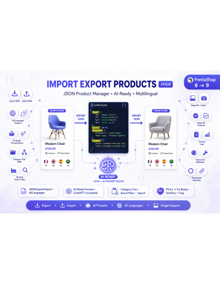 Import Export Products JSON for PrestaShop  | AI-Ready | OpenPresta