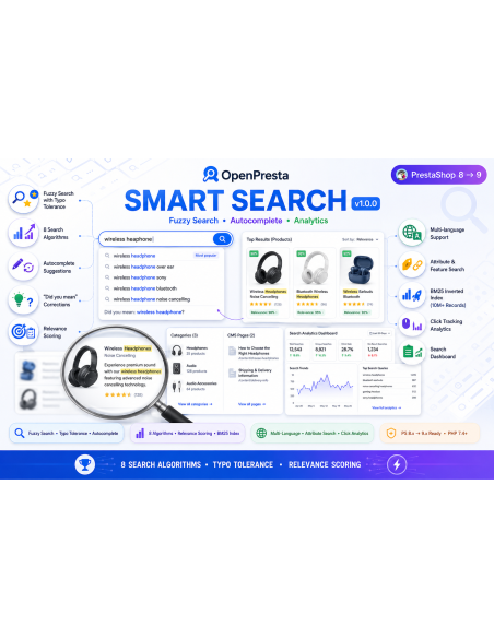 Smart Search for PrestaShop | Fuzzy Search & Autocomplete | OpenPresta
