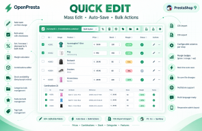 Quick Edit for PrestaShop  | Mass Edit Products & Combinations | OpenPresta