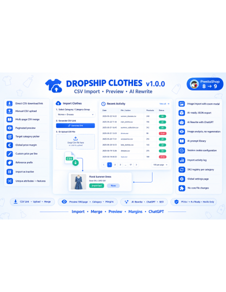 Dropship Clothes Import for PrestaShop | Bulk Import from Dropship-Clothes.com | OpenPresta