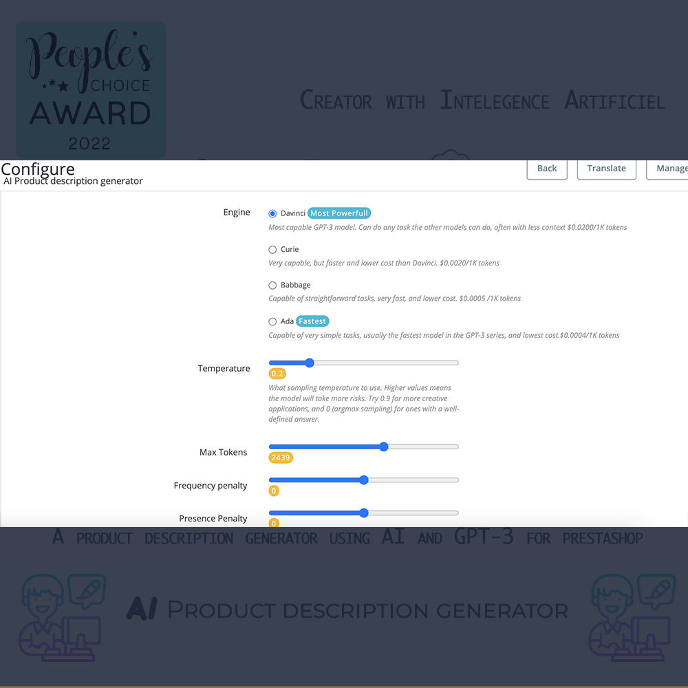 AI Product description generator Module Prestashop 2 AI Product description generator Module Prestashop