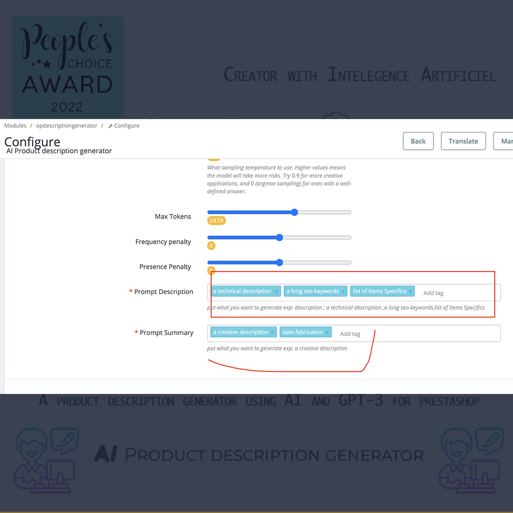 AI Product description generator Module Prestashop 3 AI Product description generator Module Prestashop