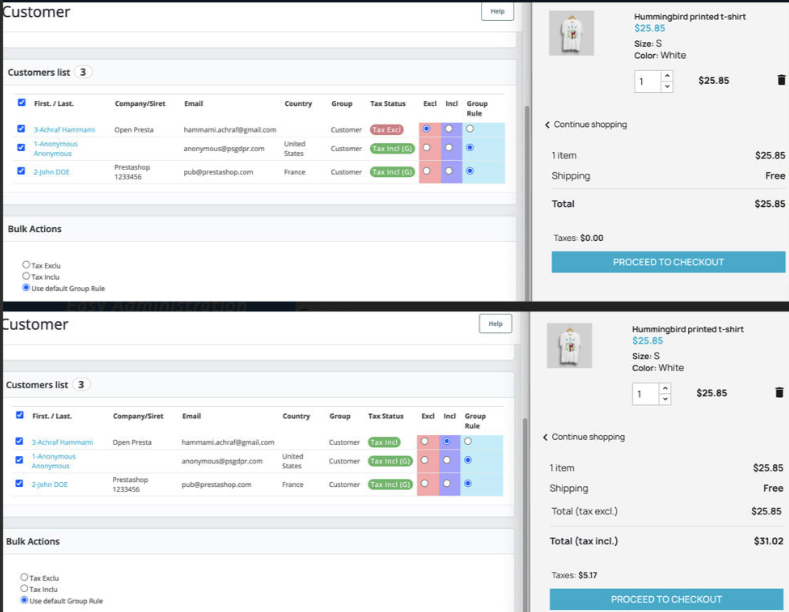 Prestashop Manage prices for B2B (tax excluded) and B2C (tax included) in one and same store prestashop tax excluded