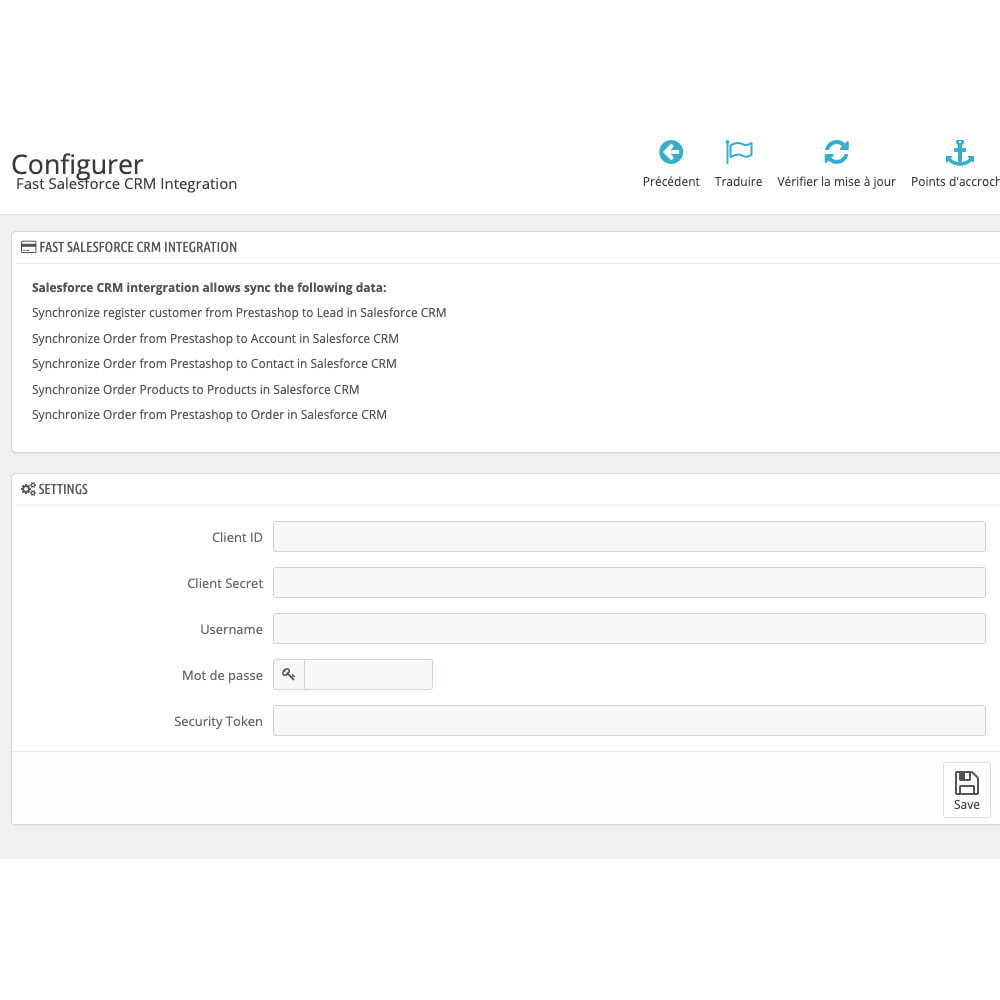 MODULE PRESTASHOP Fast Salesforce CRM Integration Salesforce CRM Integration