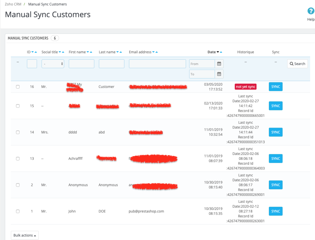 module prestashop zoho crm