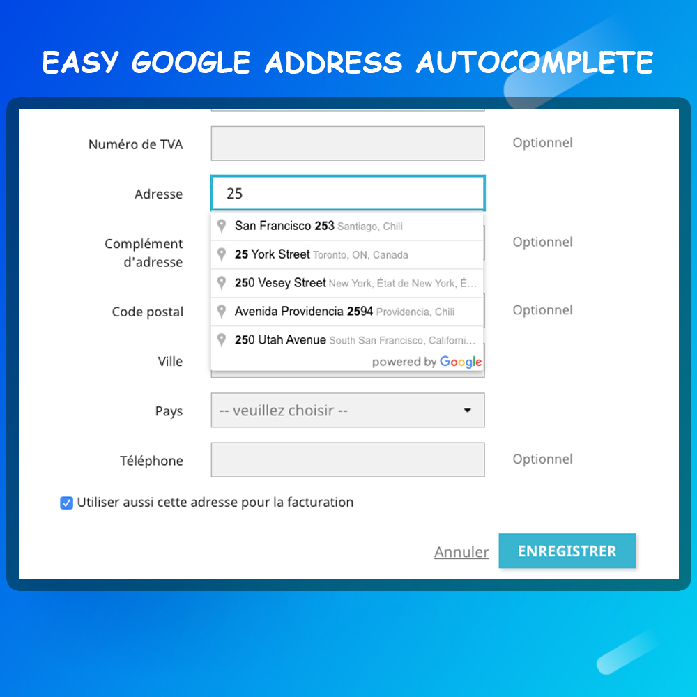 Module Prestashop Google Address Autocomplete 1 ecran2