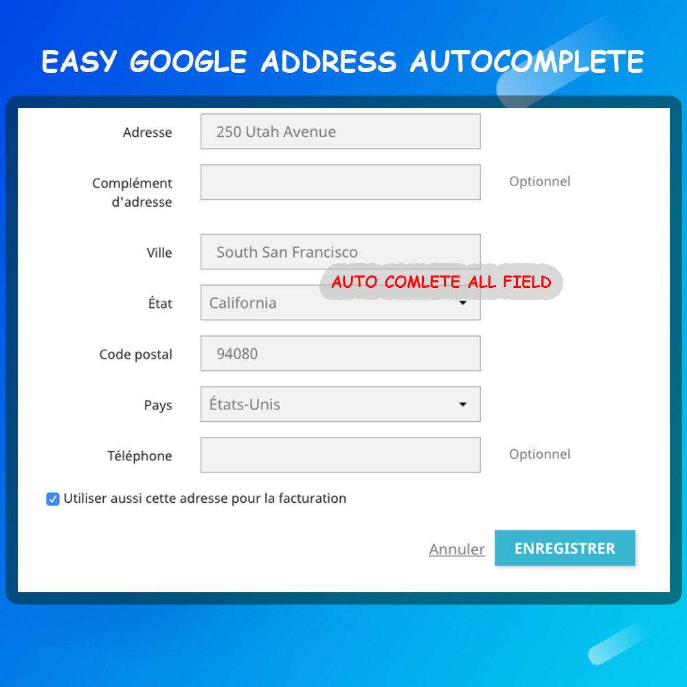 Module Prestashop Google Address Autocomplete prestashop google