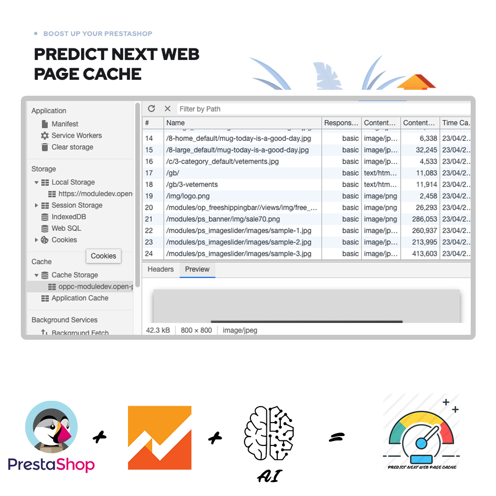 Module Prestashop Predict Next Web Page Cache Google analytics