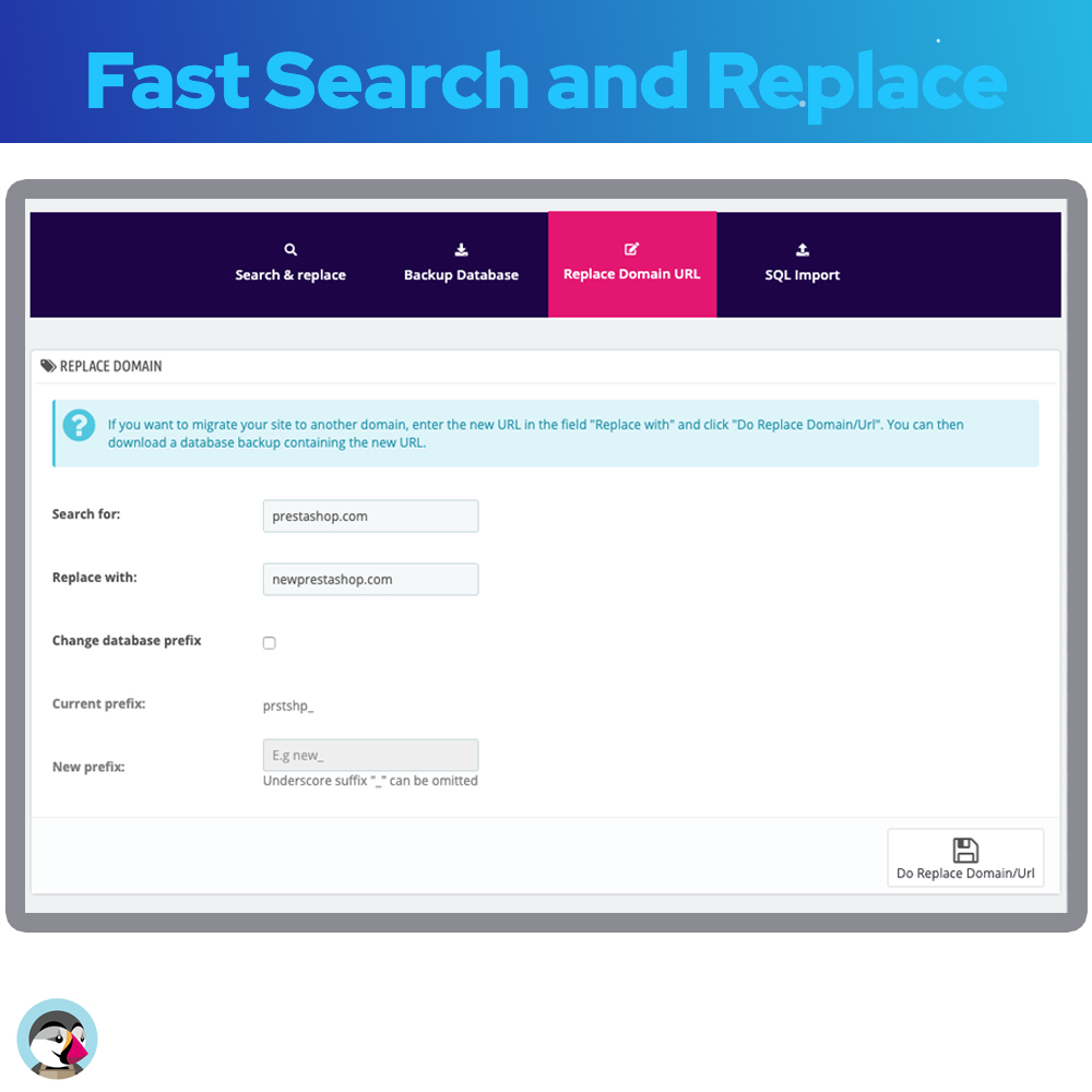 Database Search and Replace Prestashop Module search and replace prestashop