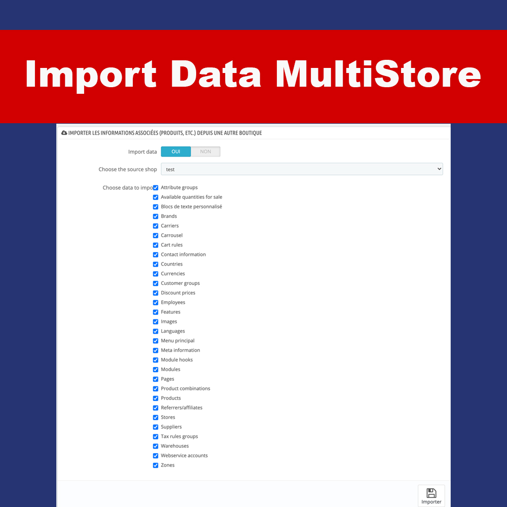 Module Import Data Multistore Prestashop prestashop multishop