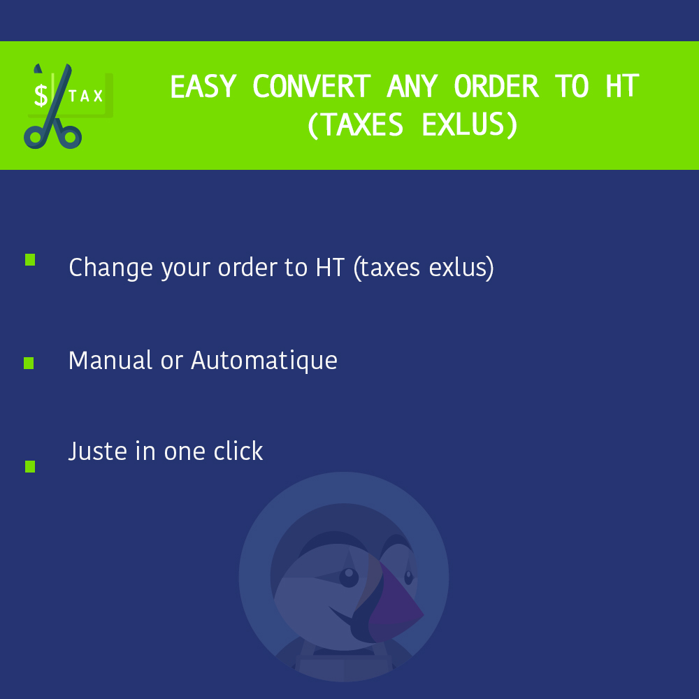 Module Easy convert Order without tax (HT)