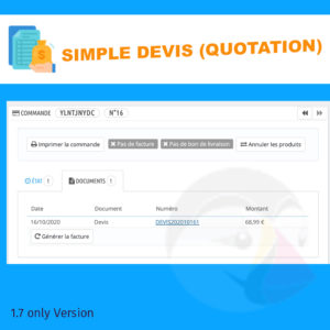 Module prestashop Simple Devis prestashop devis