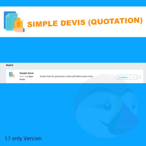 Module prestashop Simple Devis prestashop module