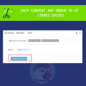Module Easy convert Order without tax (HT)