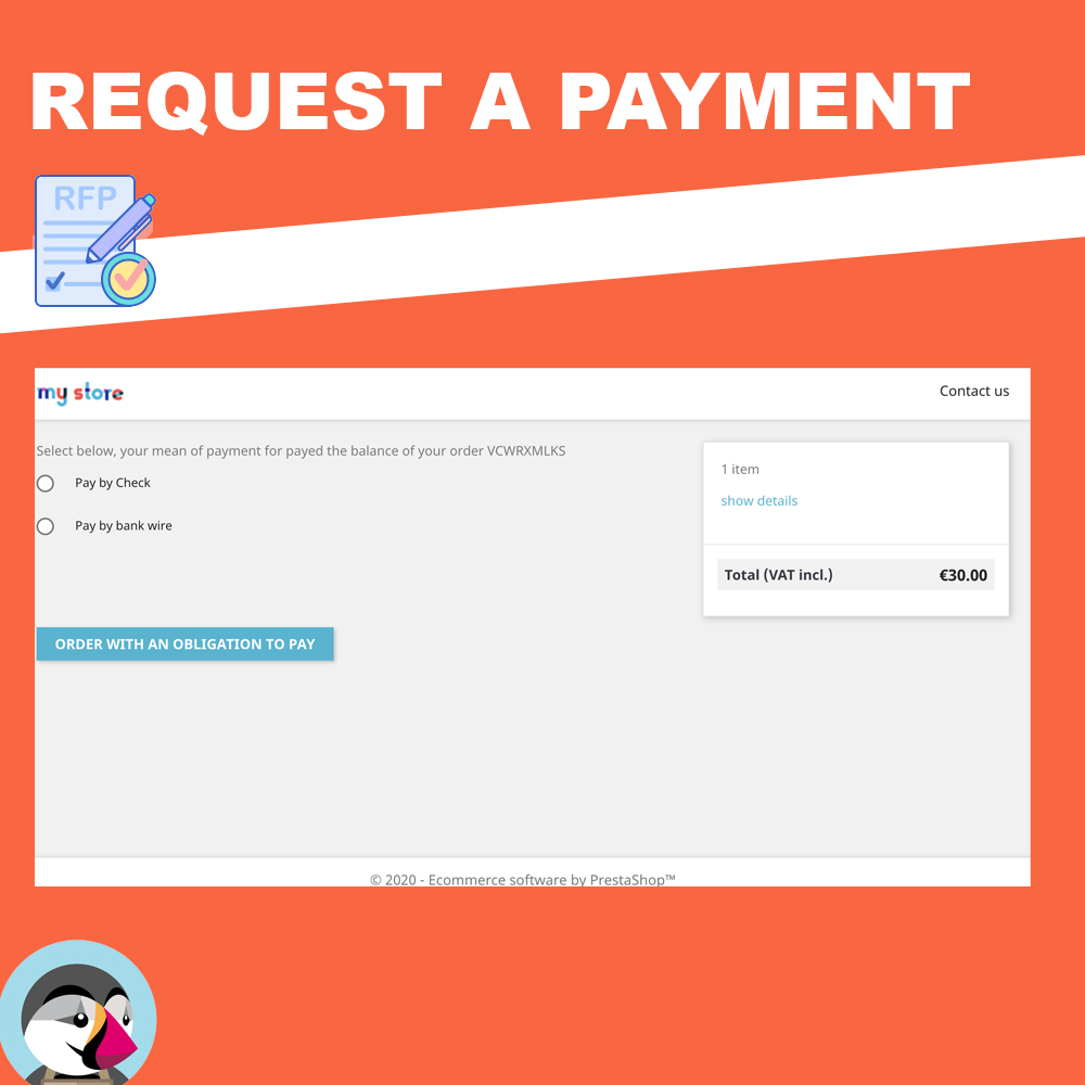 Module Request a payment prestashop