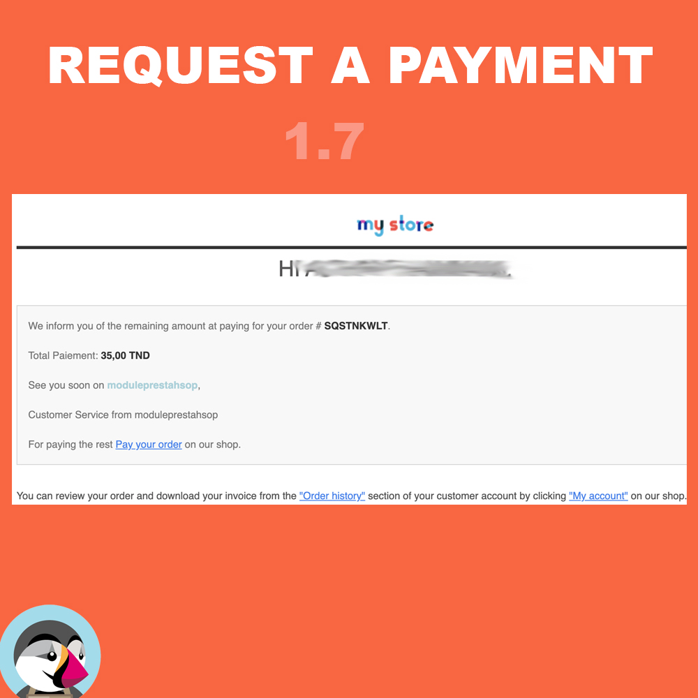 Module Request a payment prestashop