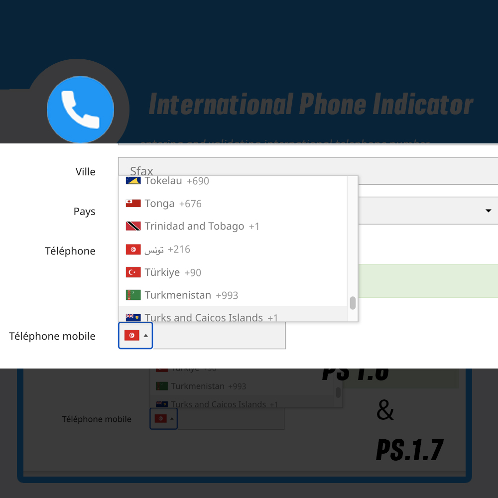 International Phone Indicator Prestashop 1 image2