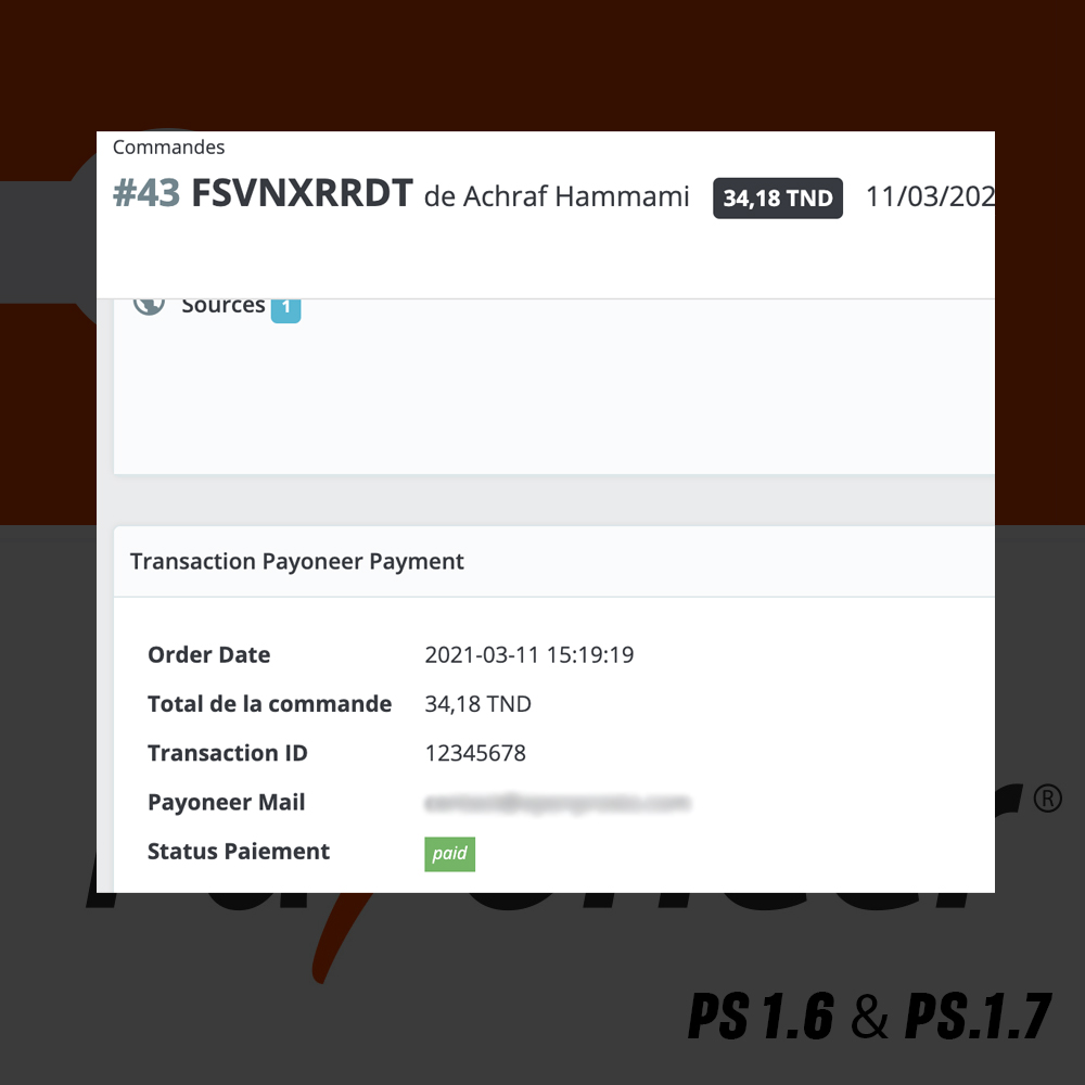 Payoneer Payment Gateway for Prestashop payoneer