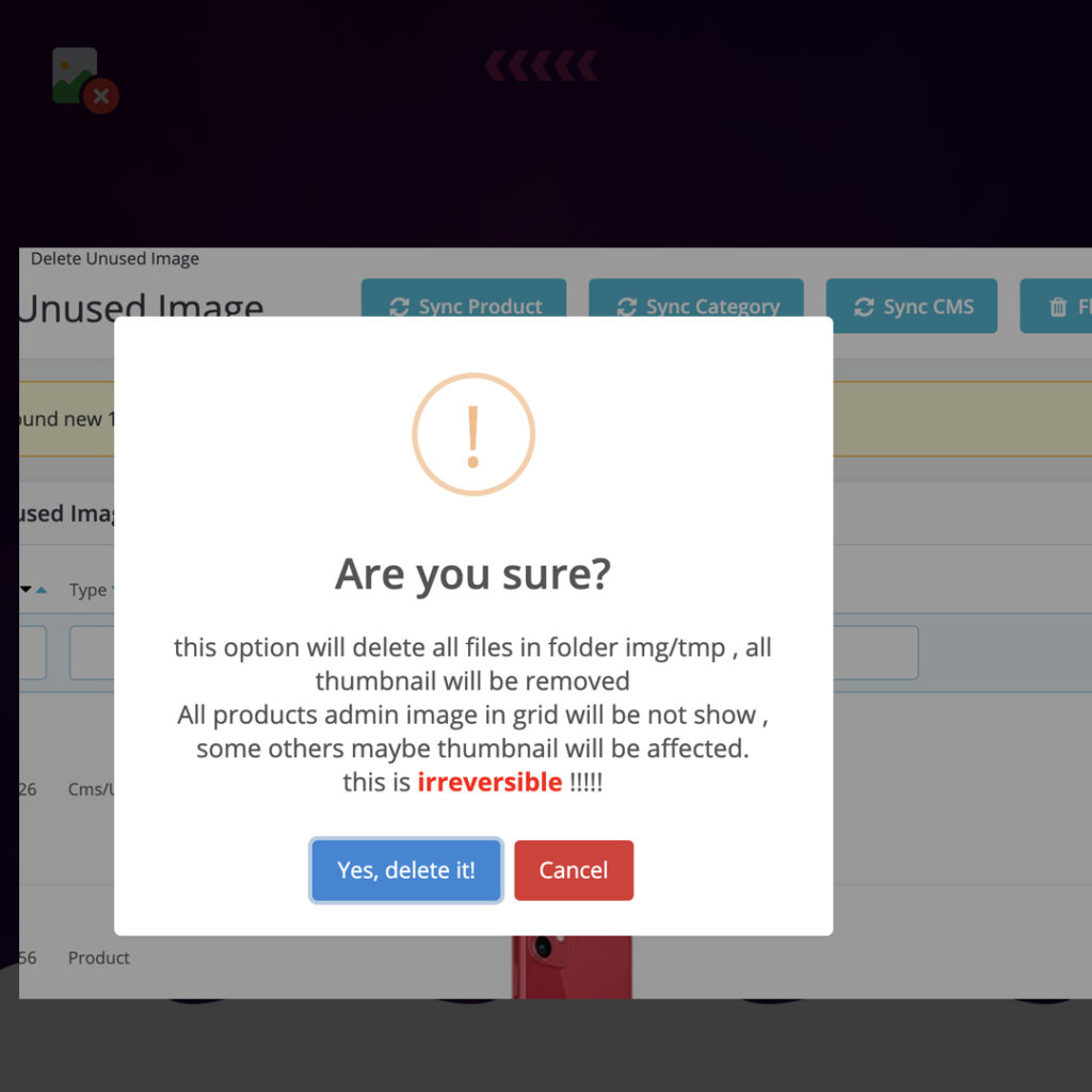 Clean Delete unused image Prestashop v4.0.1 3 opdeleteunusedimage avert