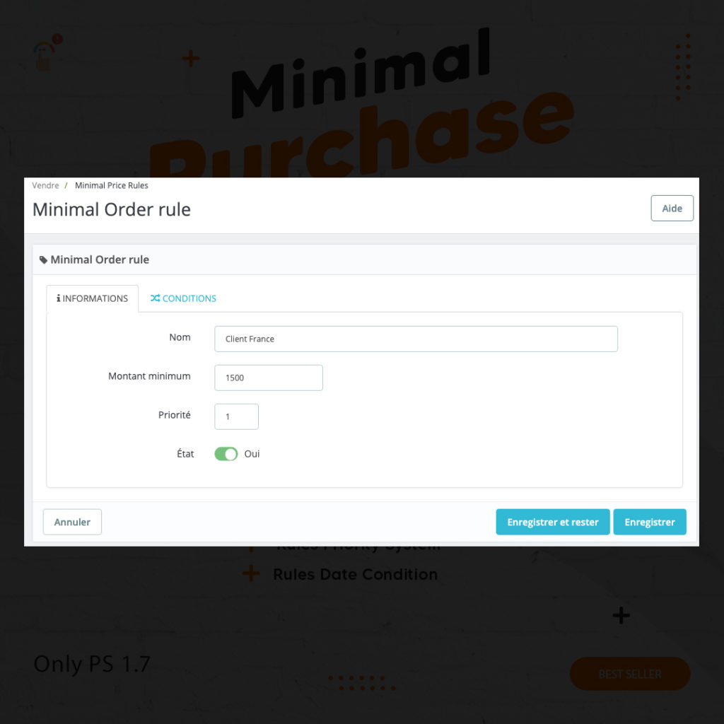 Prestashop Minimal Purchase Price Rules minimal purchase carrier