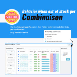 Behavior when out of stock per Combinaison