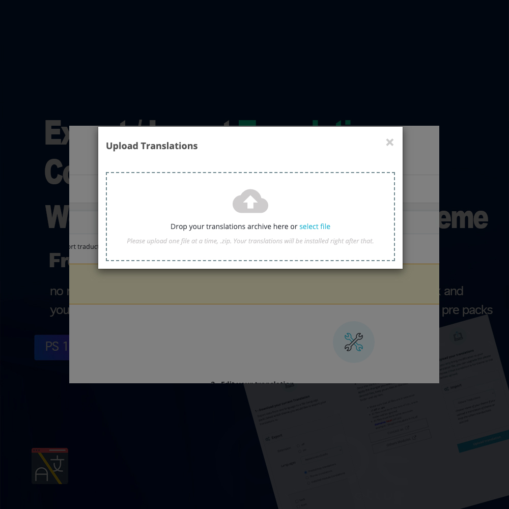 Import Export Translations .po or .xlf Prestashop 3 image6