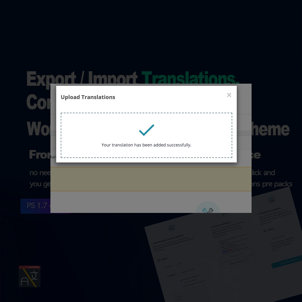 Import Export Translations .po or .xlf Prestashop import translation ps
