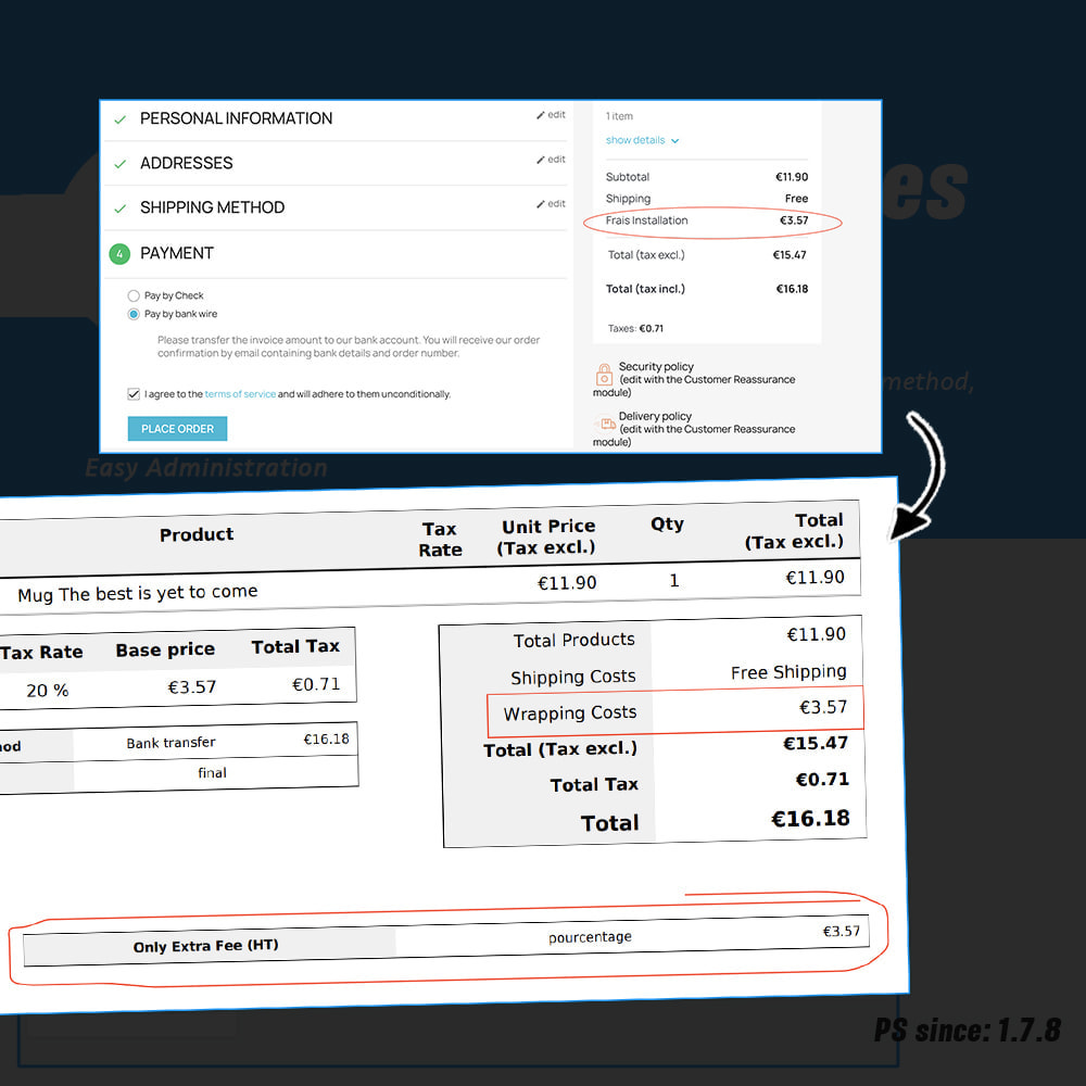 Additional Fee Prestashop 7 order extra fees charges 1