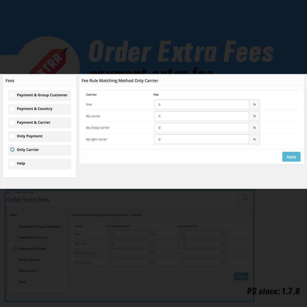 Additional Fee Prestashop 5 order extra fees charges 3
