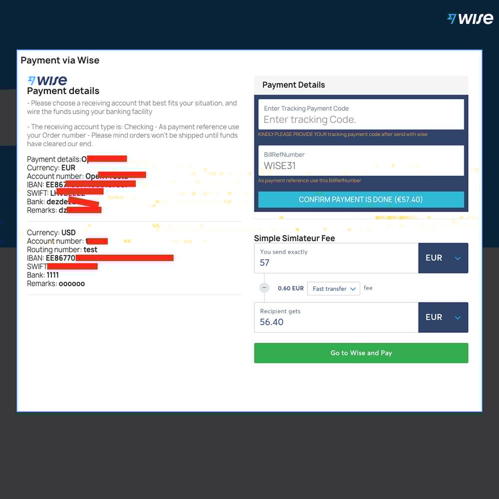 Payment gateway for Wise Prestashop wise bank