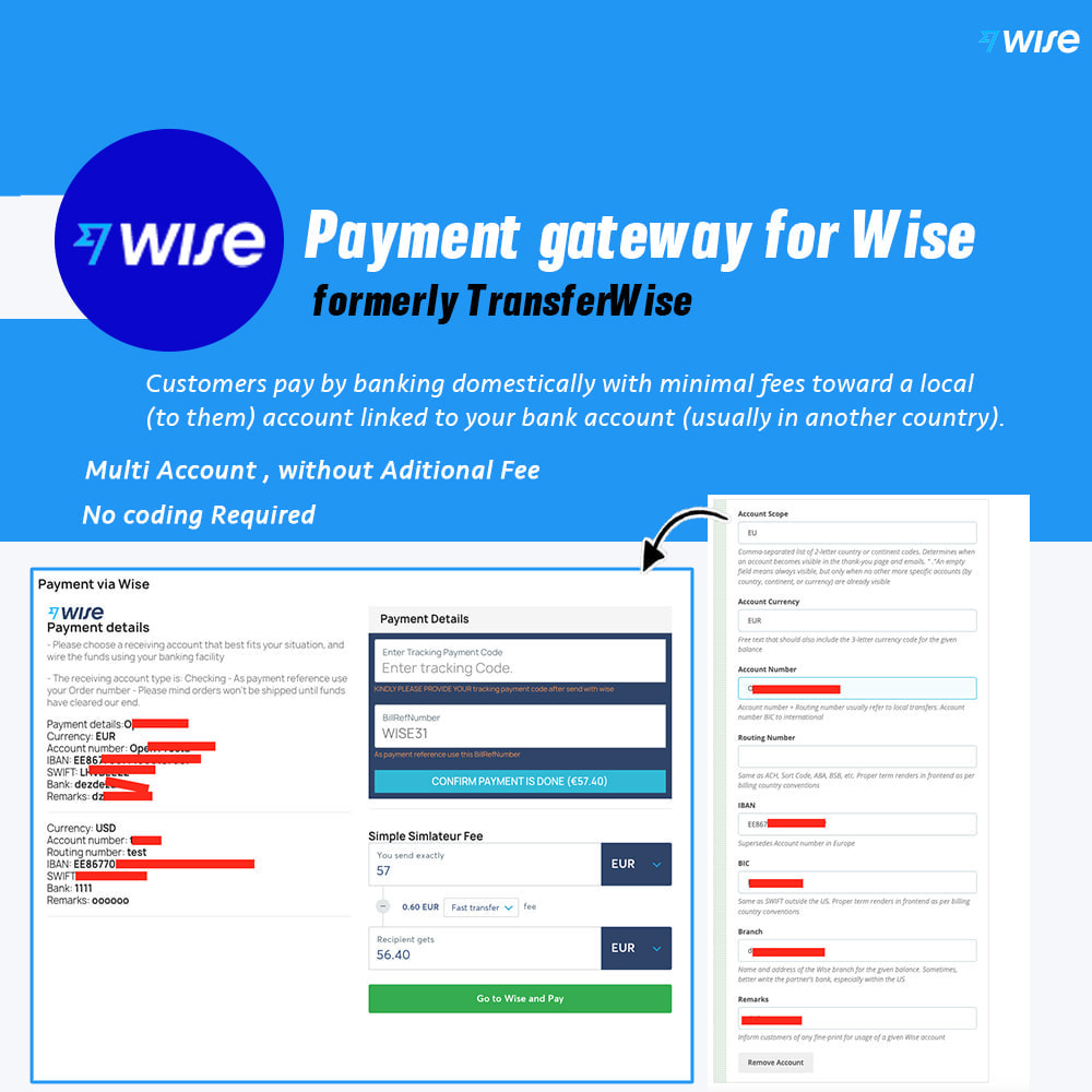 Payment gateway for Wise Prestashop