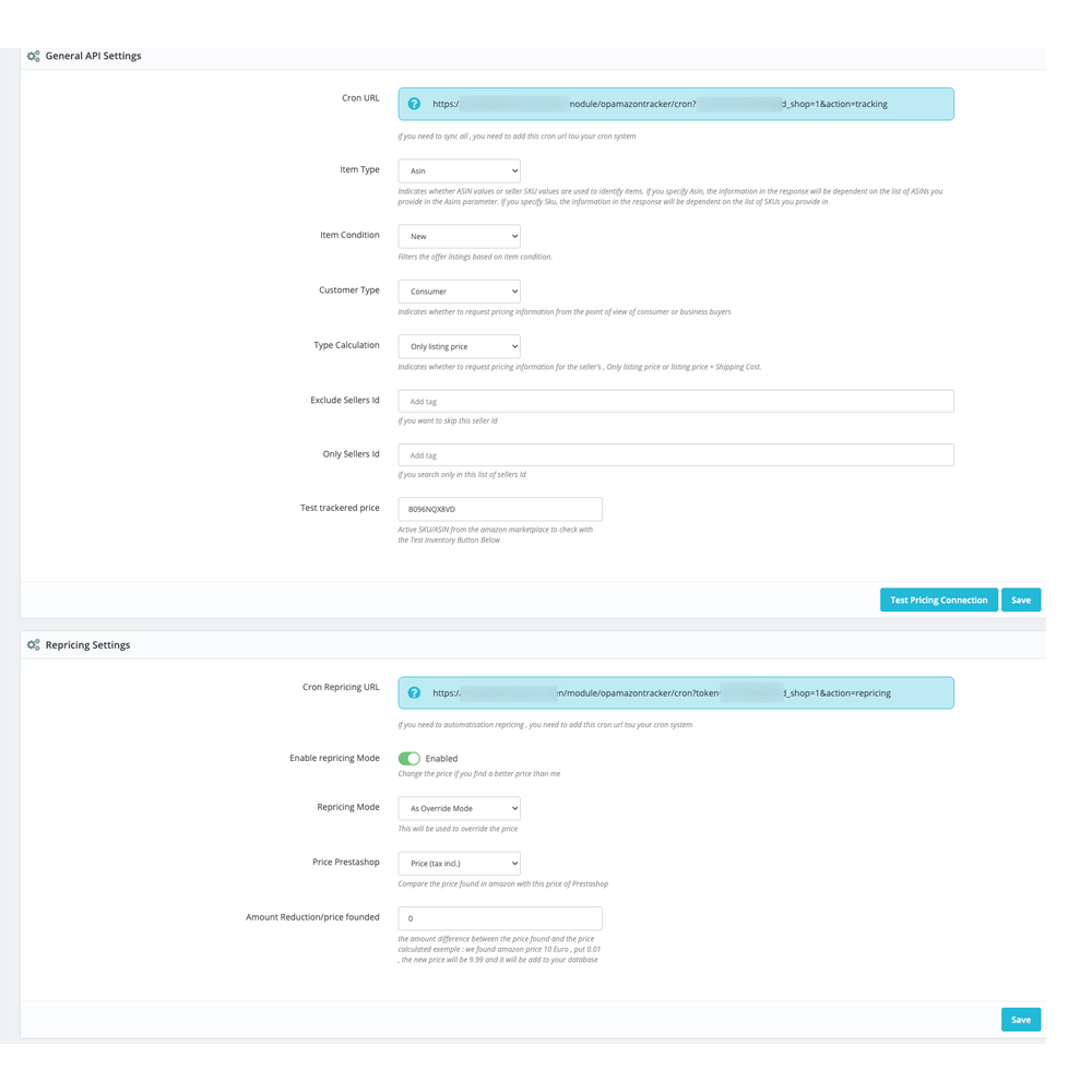 Amazon Price Tracker Prestashop 5 opamazontracker mainconfig 2