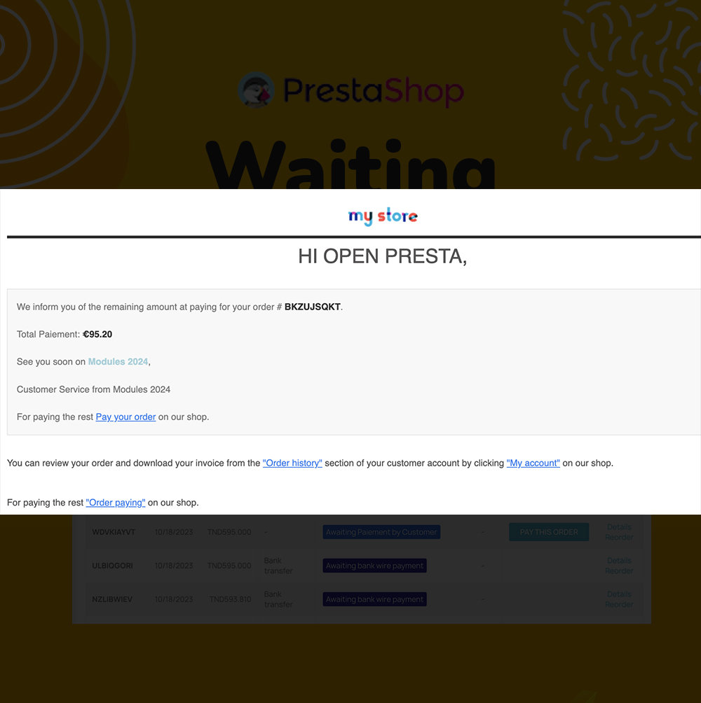 PrestaPay: Customer-Pay Waiting Payment Gateway Prestashop Module 3 module payment waiting prestashop 4