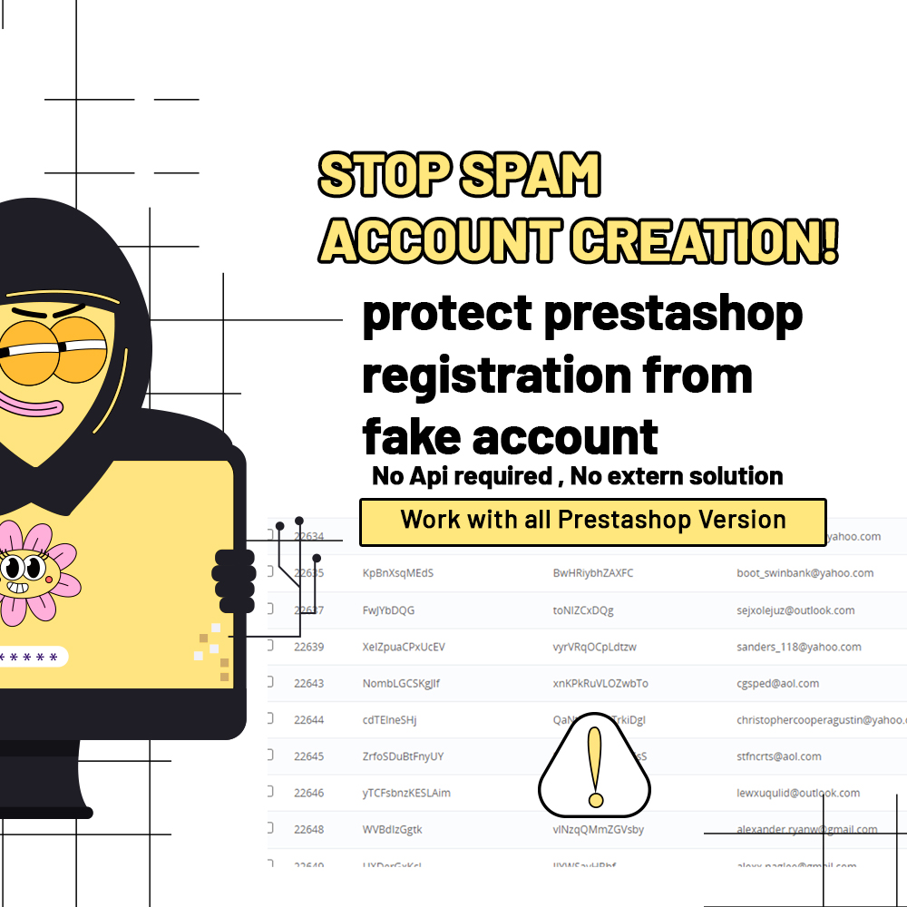 Stop Spam Account creation Prestashop Module